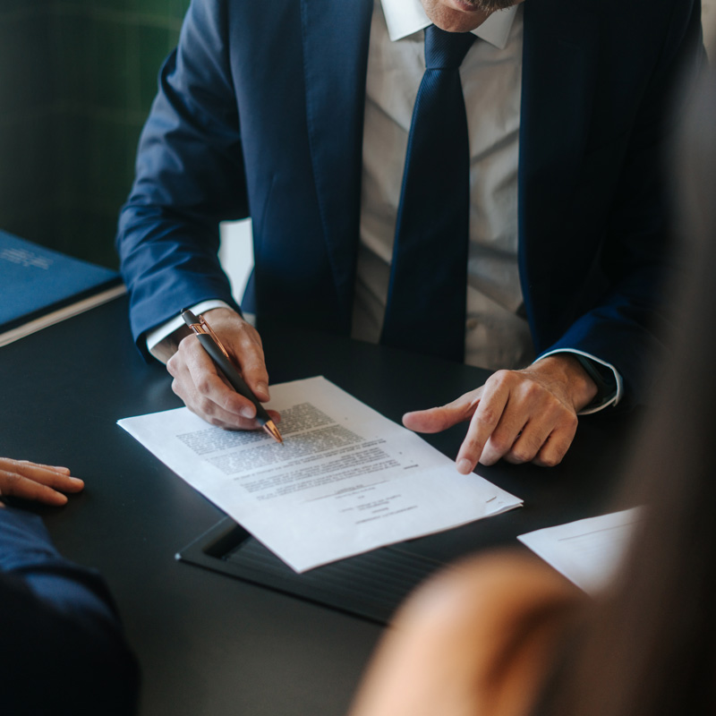 lawyer going over contract